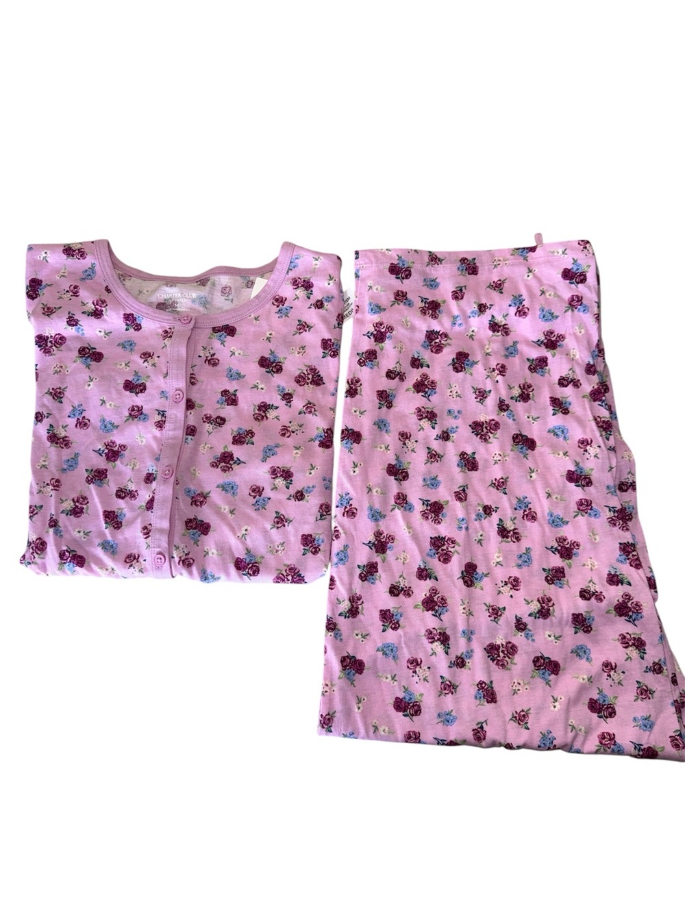 Charter Club Pink Floral Two-Piece Pajama Set - Picture 2 of 4